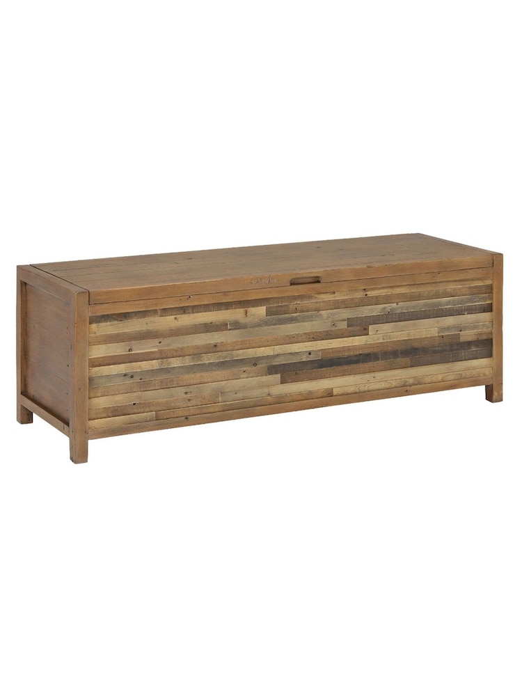 Barker and Stonehouse Brown Charlie Reclaimed Wood Rectangular Blanket Box - Image 1 of 6