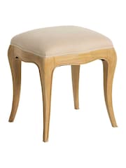 Barker and Stonehouse Natural Cecile Wooden French Style Upholstered Stool - Image 2 of 6