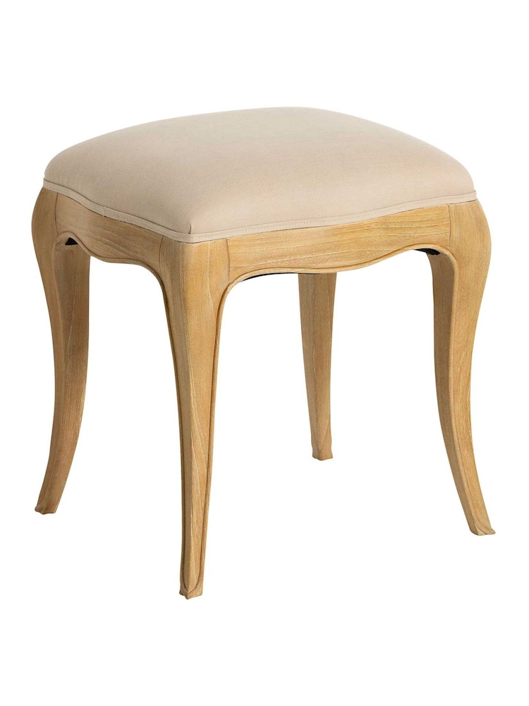 Barker and Stonehouse Natural Cecile Wooden French Style Upholstered Stool - Image 2 of 6 Barker and Stonehouse Natural Cecile Wooden French Style Upholstered Stool - Image 2 of 6