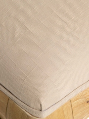 Barker and Stonehouse Natural Cecile Wooden French Style Upholstered Stool - Image 6 of 6