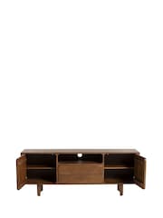 Barker and Stonehouse Brown Zerina Acacia Wood 2 Door 2 Drawer TV Unit - Image 5 of 6