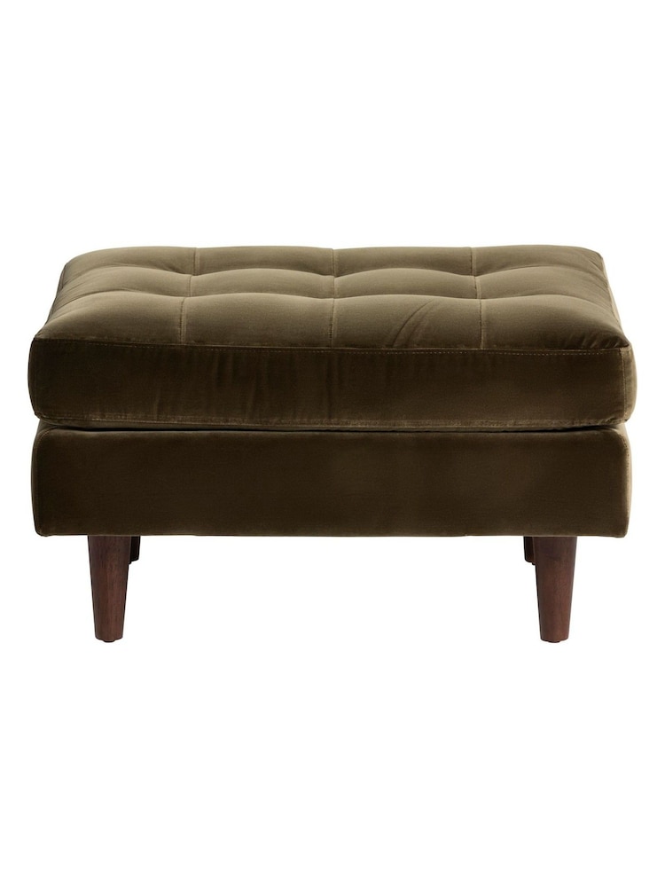 Barker and Stonehouse Green Hemingway Velvet Footstool - Image 2 of 6