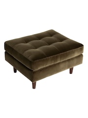Barker and Stonehouse Green Hemingway Velvet Footstool - Image 4 of 6