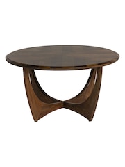 Barker and Stonehouse Brown Lockley Wood Round Coffee Table - Image 4 of 8