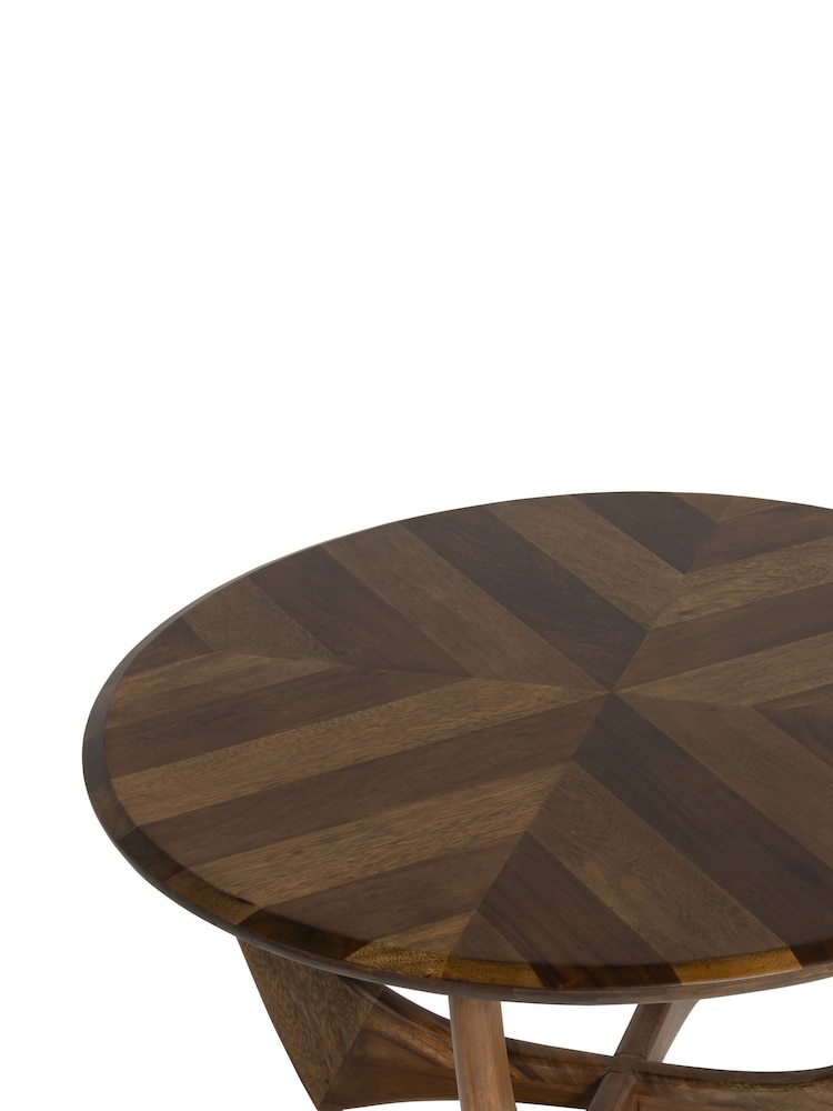 Barker and Stonehouse Brown Lockley Wood Round Coffee Table - Image 8 of 8