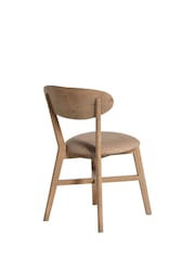 Barker and Stonehouse Brown Lathan Wood Dining Chair with Fabric Seat - Image 3 of 6