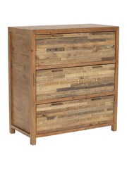Barker and Stonehouse Brown Charlie Reclaimed Wood 3 Drawer Chest - Image 1 of 5