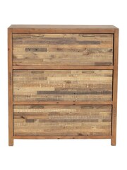 Barker and Stonehouse Brown Charlie Reclaimed Wood 3 Drawer Chest - Image 2 of 5