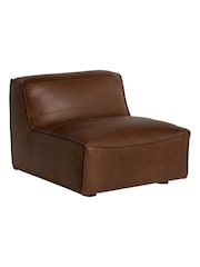Barker and Stonehouse Brown Loma Leather Armless Chair - Image 1 of 6