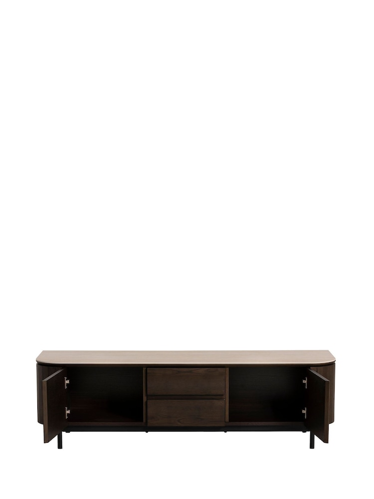 Barker and Stonehouse Brown Kita Dark Brown Wood TV Unit with Ceramic Top - Image 2 of 5