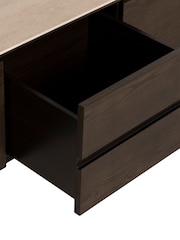 Barker and Stonehouse Brown Kita Dark Brown Wood TV Unit with Ceramic Top - Image 3 of 5