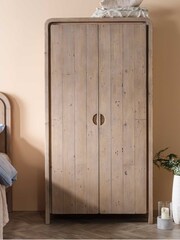 Barker and Stonehouse Brown Tosca Reclaimed Wood 2 Door Wardrobe - Image 1 of 6
