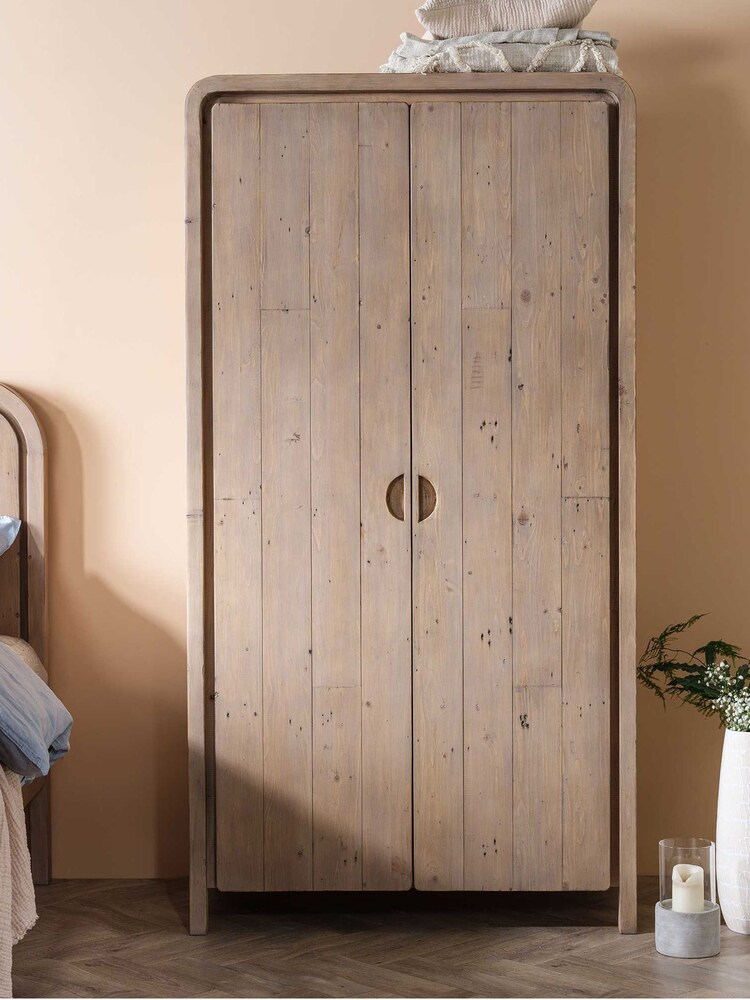 Barker and Stonehouse Brown Tosca Reclaimed Wood 2 Door Wardrobe - Image 1 of 6