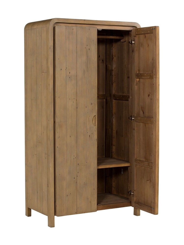 Barker and Stonehouse Brown Tosca Reclaimed Wood 2 Door Wardrobe - Image 6 of 6