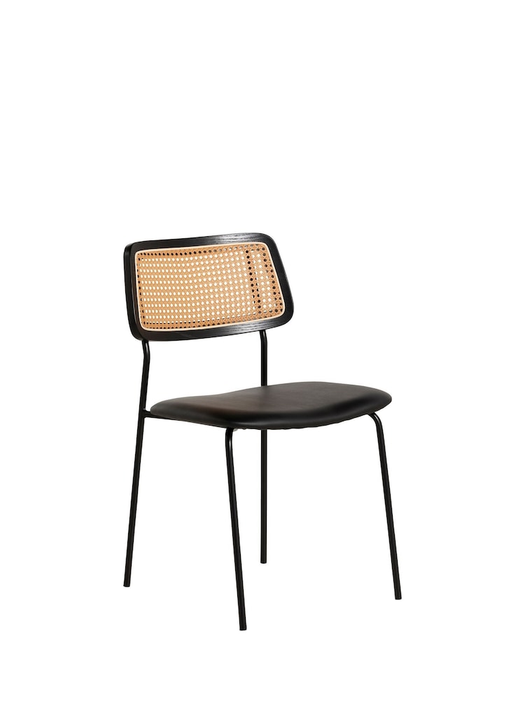 Barker and Stonehouse Natural Ceylon Rattan and Faux Leather Dining Chair - Image 1 of 7