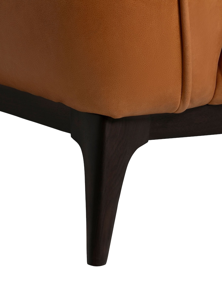 Barker and Stonehouse Brown Angus Leather Armchair with Wood Legs - Image 6 of 6 Barker and Stonehouse Brown Angus Leather Armchair with Wood Legs - Image 6 of 6
