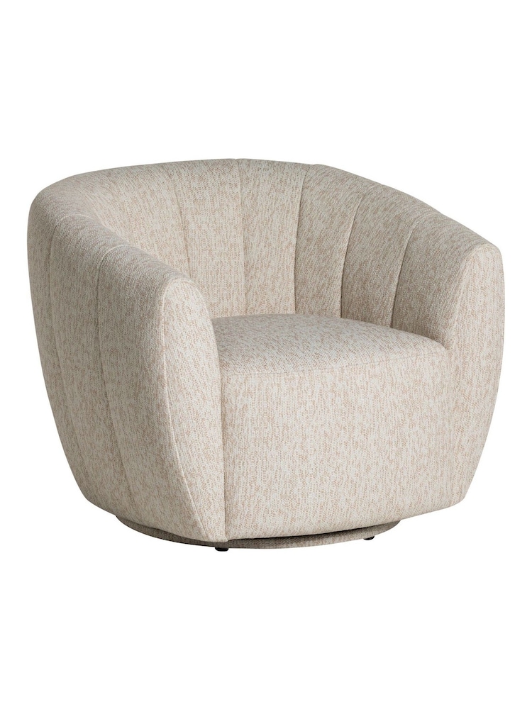 Barker and Stonehouse Natural Fontana Fabric Swivel Armchair - Image 2 of 6