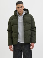 Verde - Chaqueta acolchada con capucha de Jack & Jones  - Imagen 1 de 4