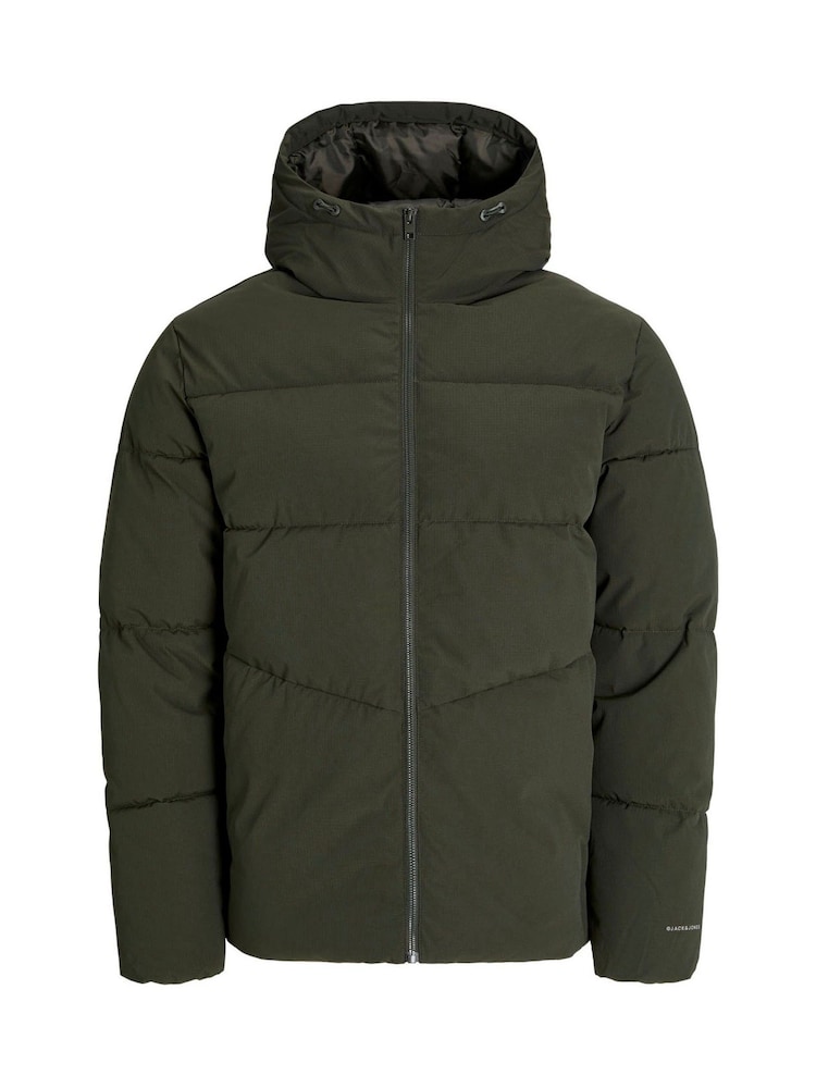 JACK & JONES Green Hooded Puffer Jacket - Image 4 of 4 JACK & JONES Green Hooded Puffer Jacket - Image 4 of 4