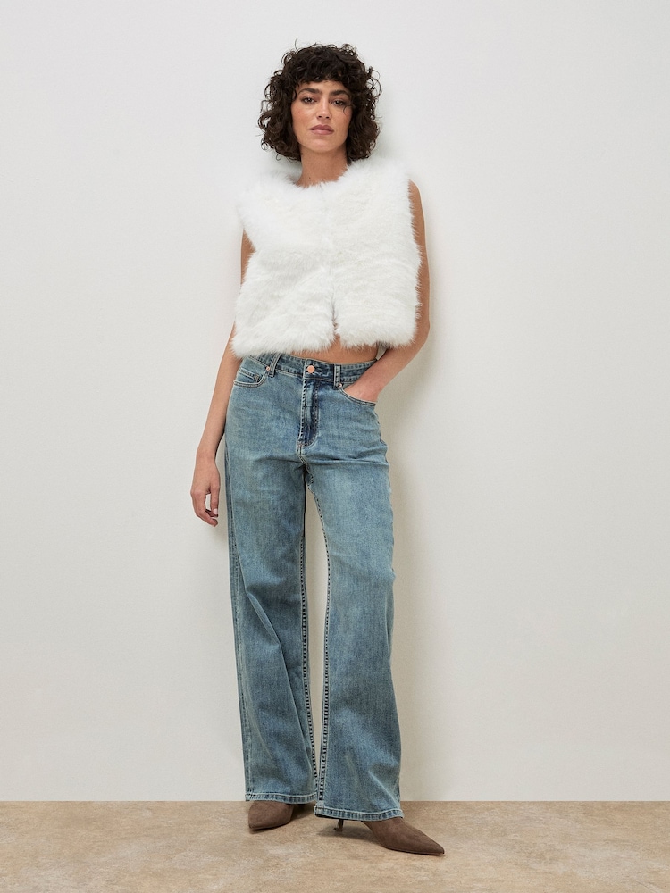 Apricot Blue Elisa Wide Leg Straight Jeans - Image 1 of 5 Apricot Blue Elisa Wide Leg Straight Jeans - Image 1 of 5