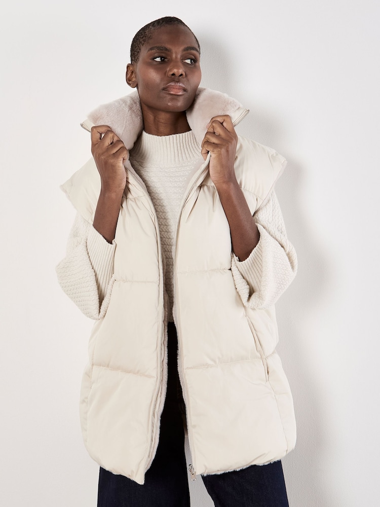 Apricot Natural Reversible Oversized Puffer Jacket - Image 1 of 6