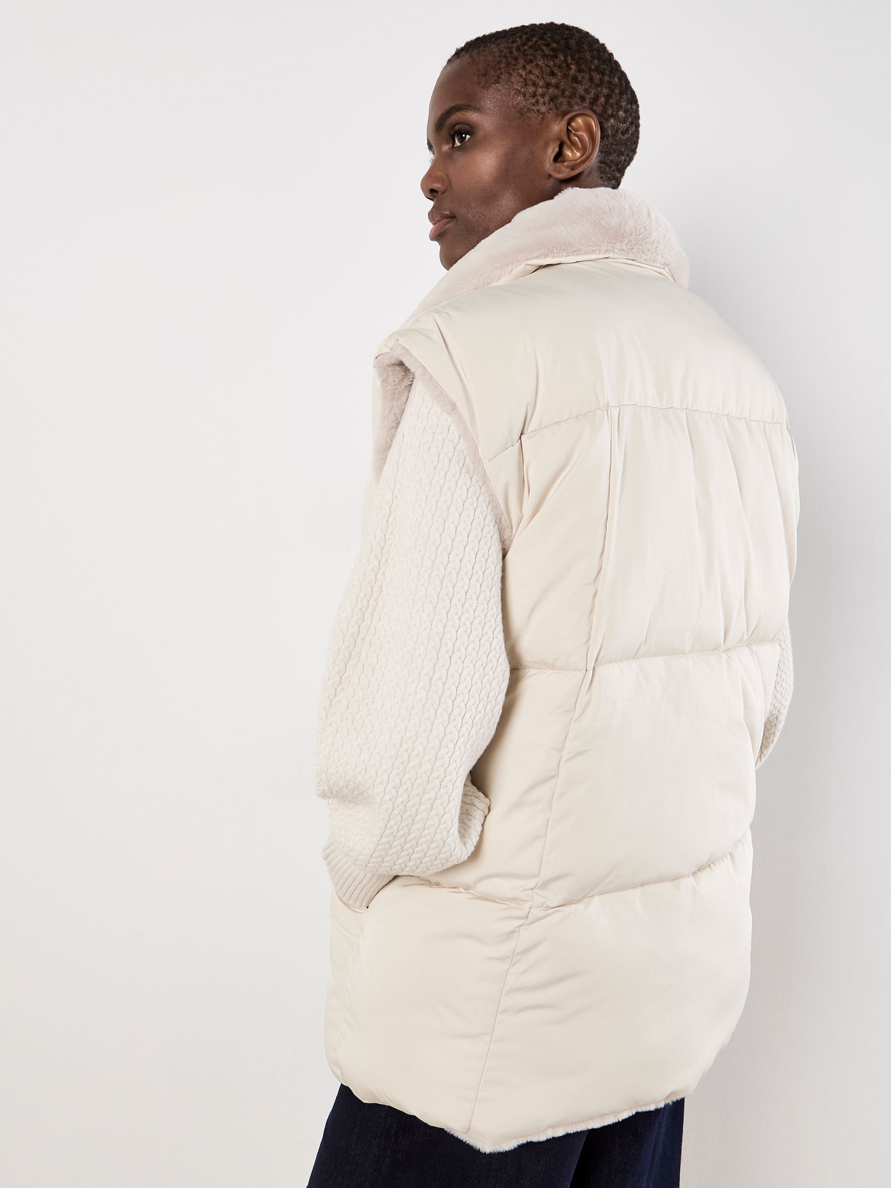ジャケット・アウター double zip reverse puffy vest. / 46 Buy Apricot Natural Reversible Oversized Puffer Jacket from the