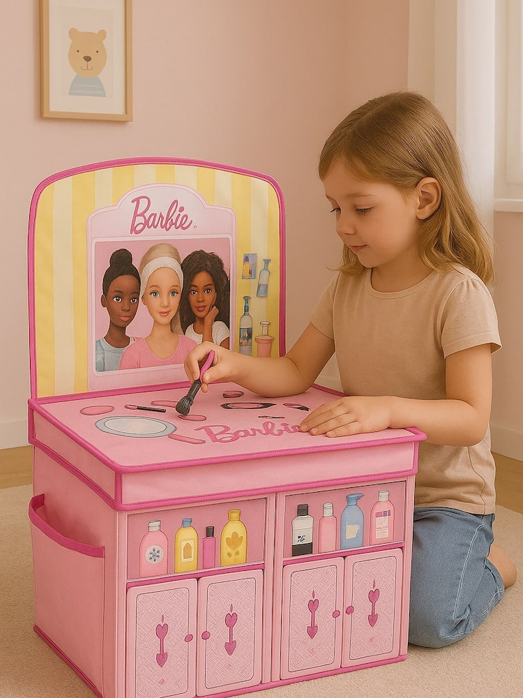 Ancory Barbie 2 in 1 Foldable Role Play Vanity Storage - Image 1 of 4 Ancory Barbie 2 in 1 Foldable Role Play Vanity Storage - Image 1 of 4