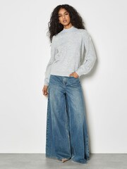 Apricot Grey Pearl Bows Jumper - Image 2 of 4