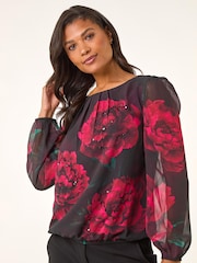 Roman Floral Print Sequin Blouse - Slika 2 iz 5