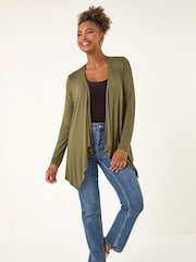 Roman Green Waterfall Stretch Cardigan - Image 1 of 5