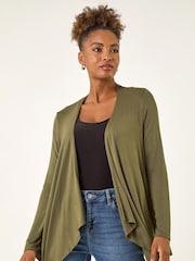 Roman Green Waterfall Stretch Cardigan - Image 2 of 5