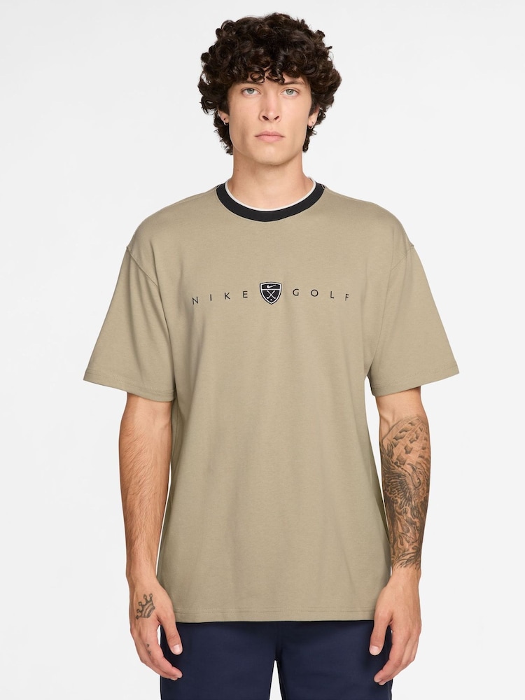 Nike Brown Tipped Retro Golf T-Shirt - Image 1 of 3