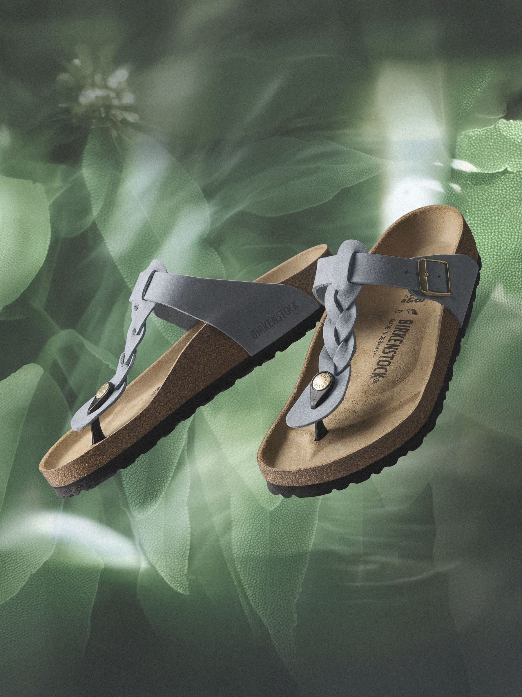 Buy Birkenstock Grey Gizeh Oiled Leather Braided Sandals from Next USA