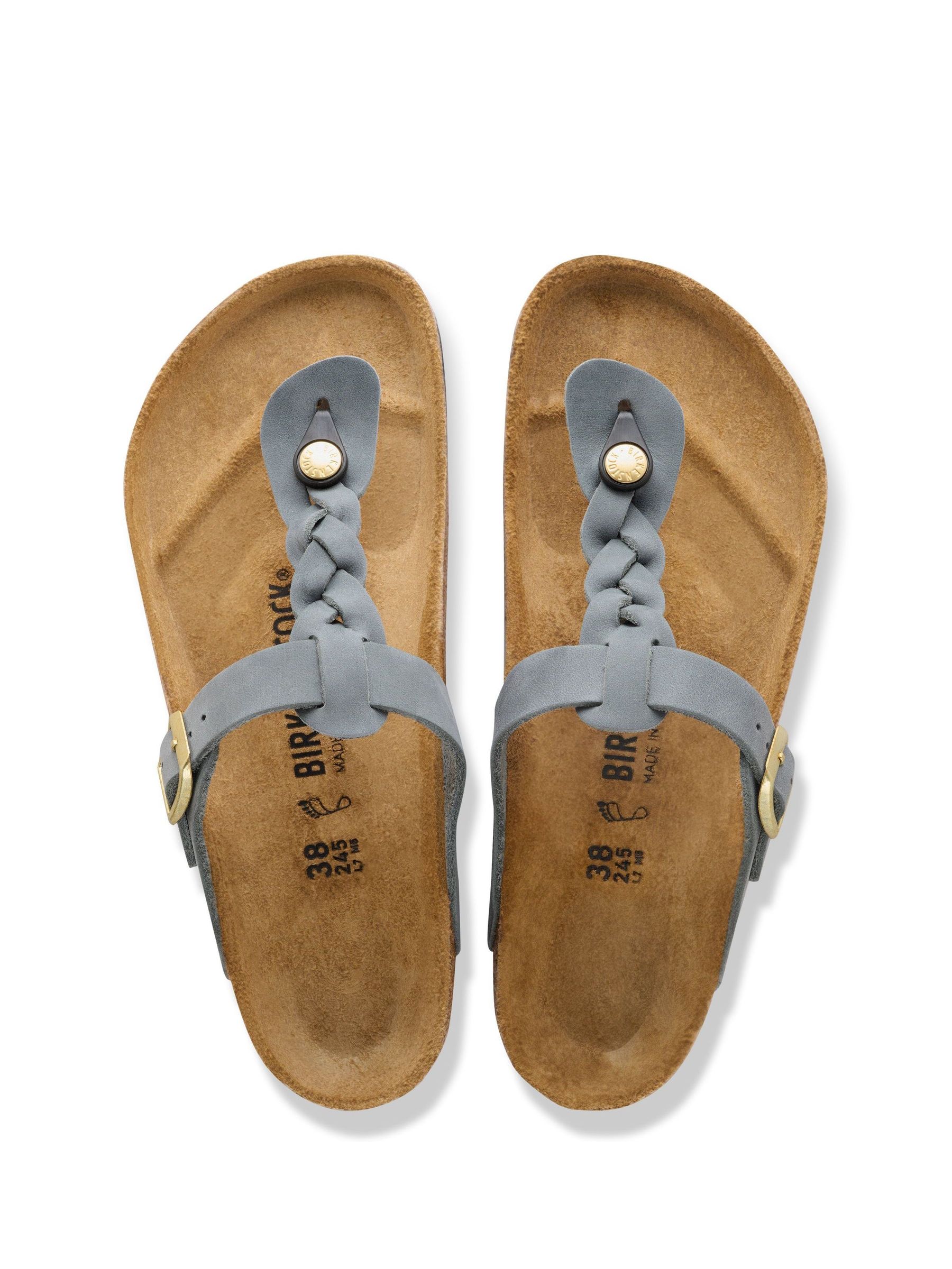 Buy Birkenstock Grey Gizeh Oiled Leather Braided Sandals from Next USA