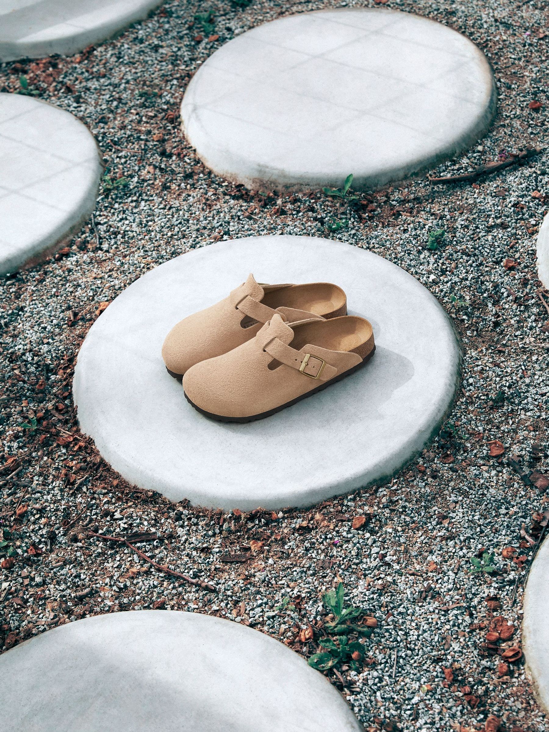 Buy Birkenstock Cream Boston Suede Clogs from Next Singapore