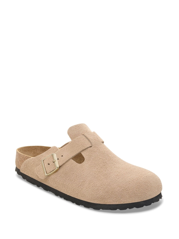 Birkenstock Cream Boston Suede Clogs - Image 5 of 5