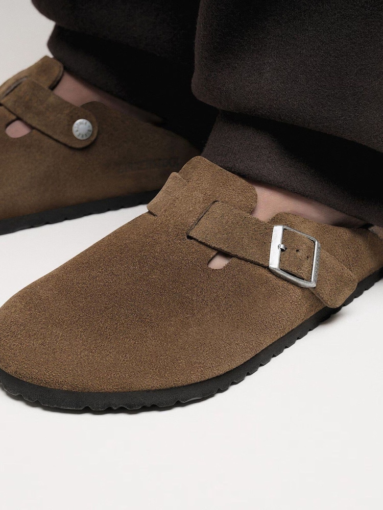 Birkenstock Brown Boston Suede Clogs - Image 2 of 6