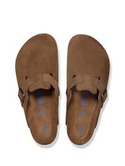 Birkenstock Brown Boston Suede Clogs - Image 5 of 6