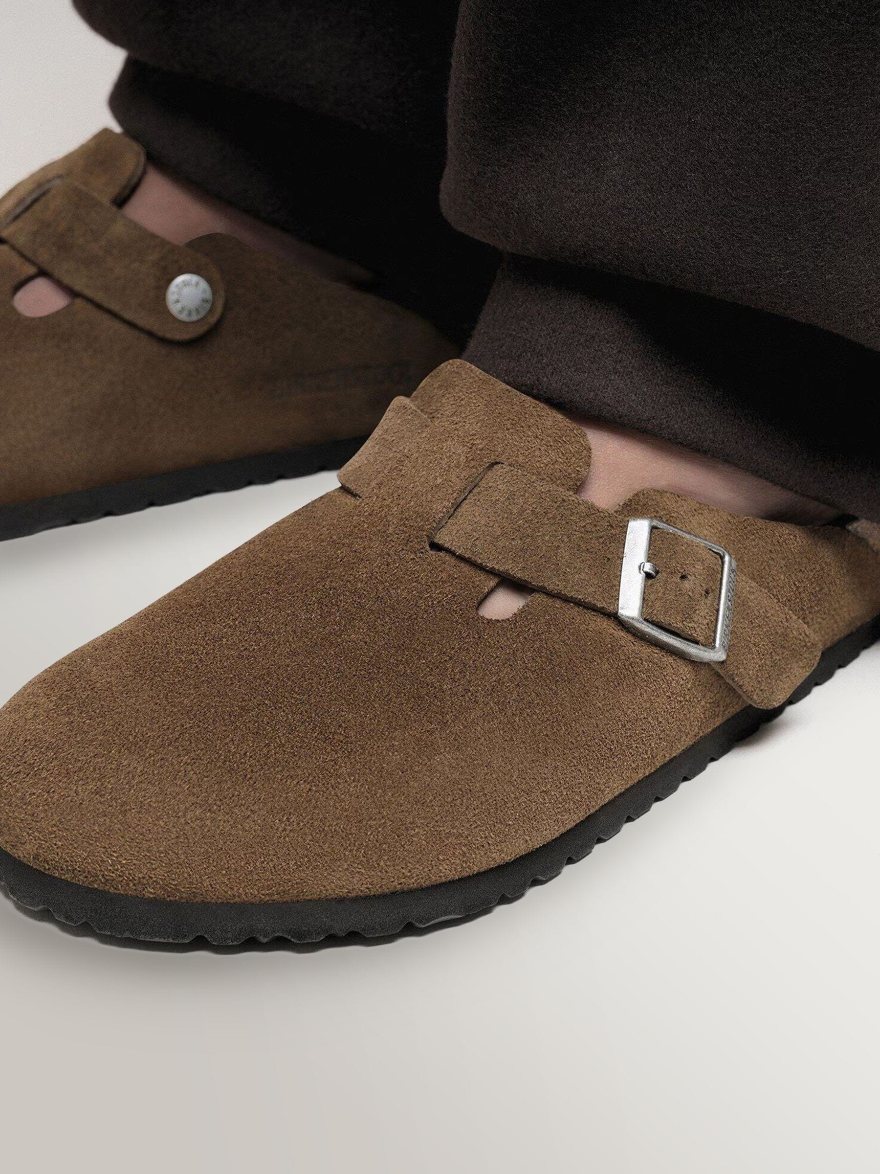 Buy Birkenstock Brown Boston Soft Footbed Suede Clogs from Next Canada