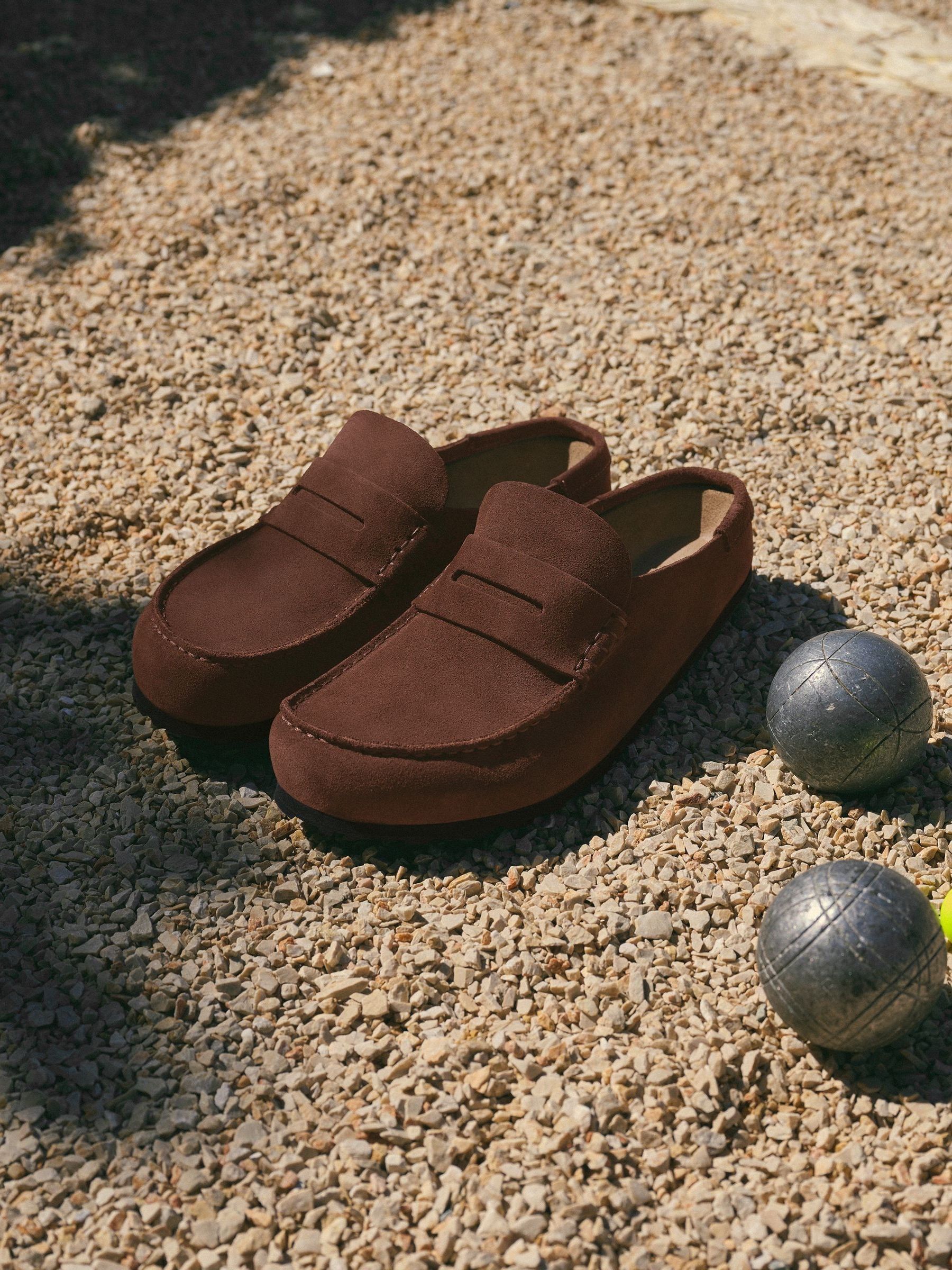 Buy Birkenstock Brown Naples Wrapped Suede Backless Loafers from