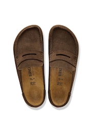 Birkenstock Brown Naples Wrapped Suede Backless Loafers - Image 6 of 6