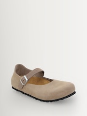 Birkenstock Taupe Brown Mantova Suede Mary Jane Shoes - Image 2 of 3