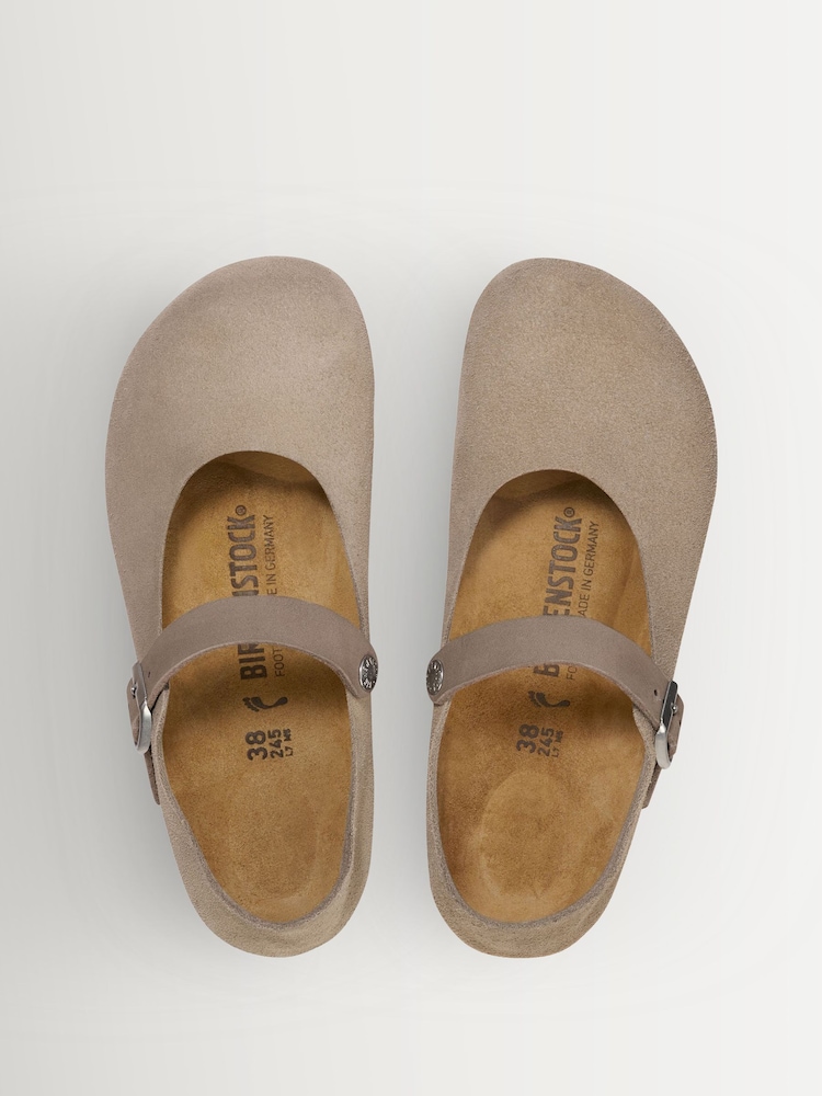 Birkenstock Taupe Brown Mantova Suede Mary Jane Shoes - Image 3 of 3 Birkenstock Taupe Brown Mantova Suede Mary Jane Shoes - Image 3 of 3