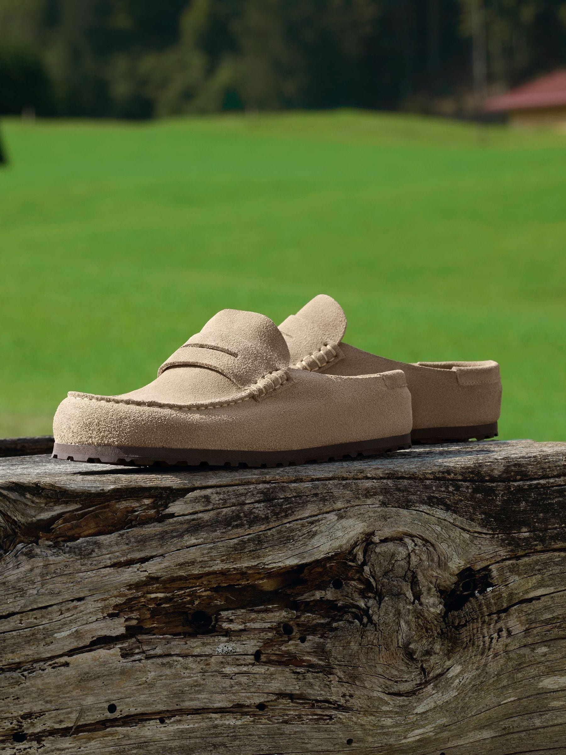 Buy Birkenstock Taupe Brown Naples Wrapped Suede Backless Loafers