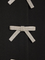 River Island Black Scuba Sparkle Bow Waistcoat - Image 4 of 4