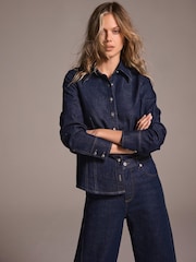 Mint Velvet Blue Dark Indigo Denim Shirt - Image 1 of 7