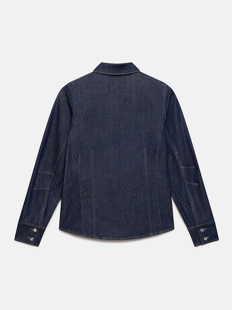Mint Velvet Blue Dark Indigo Denim Shirt - Image 7 of 7
