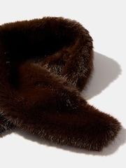 Mint Velvet Brown Brown Faux Fur Triangle Scarf - Image 2 of 3