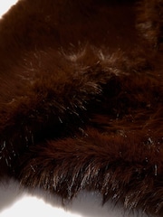 Mint Velvet Brown Brown Faux Fur Triangle Scarf - Image 3 of 3