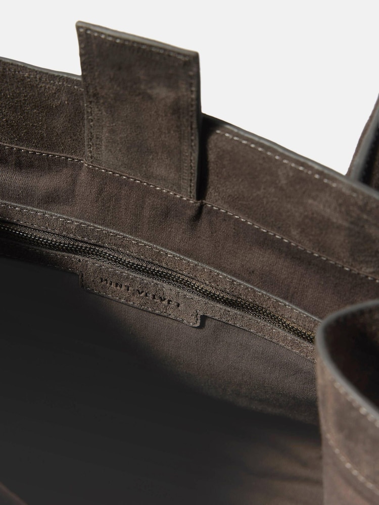 Mint Velvet Grey Rue Grey Suede Tote Bag - Image 4 of 4 Mint Velvet Grey Rue Grey Suede Tote Bag - Image 4 of 4